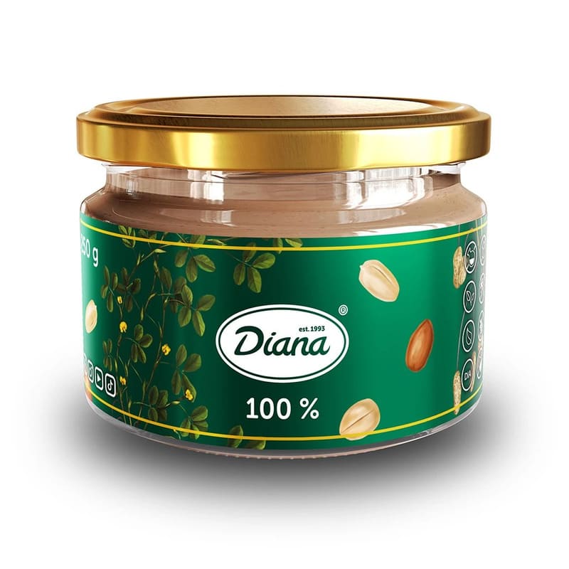 Arašídová pasta 100 % jemná 250 g Diana Company